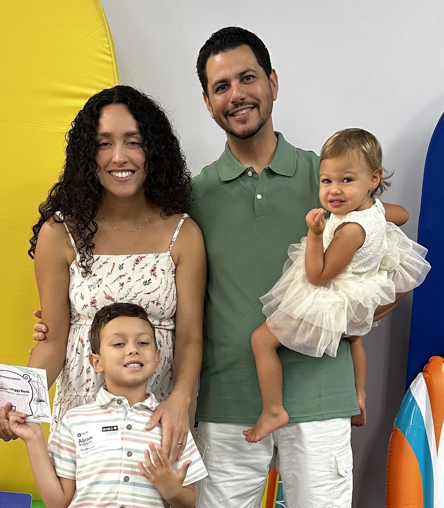 Adam and Lorryann Rodriguez with their two children, Abram and Alana